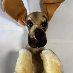 Vintage Kamar Plüsch Hund - 11 ”Hund mit Drahtohren, Made in Japan, Seltenes Stofftier