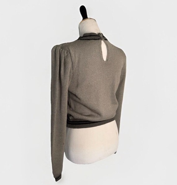 Women’s Gray Patchwork Knit Sweater Small – Long … - image 2