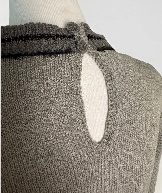 Women’s Gray Patchwork Knit Sweater Small – Long … - image 3