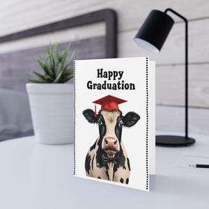 Cartes de voeux de remise des diplômes sur le thème de la ferme, Cartes de remise de diplômes amusantes, Cartes de vache mignonne, Cartes de félicitations uniques, Carte pour nouveaux diplômés, Remise de diplôme Vache