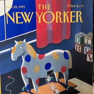 Vintage New Yorker Magazine (Cover Only) Nov. 25, 1991 - Kathy Osborn Cover Art