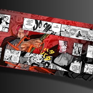 One Piece Playmat for Card Trading Games, StrawHat pirates anime, Game Room Decor, Standard 24"X14" Custom One Piece Playmat, Shanks, TCG