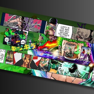 Tapete de jogo de uma peça para jogos de cartas, anime Piratas do Chapéu de Palha, decoração de sala de jogos, tapete de jogo personalizado de uma peça padrão de 24" x 14", Zoro, TCG