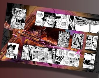 Tapete de juego de One Piece para juegos de cartas coleccionables, anime de los Piratas del Sombrero de Paja, decoración para sala de juegos, tapete de juego personalizado estándar de 61 x 35,5 cm (24" x 14") de One Piece, Mihawk, TCG