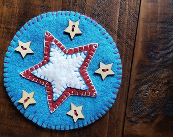 Star Patriotic Candle Mat Mug Rug