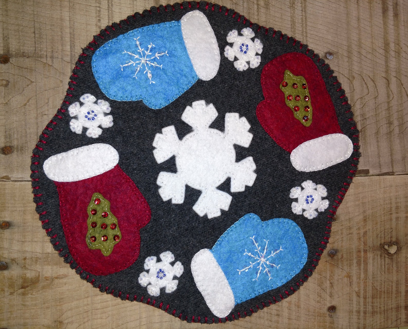 Mittens Candle Mat Epattern Wool Felt Candle Mat Etsy