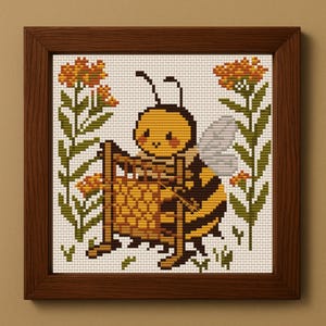 Bumble Bee Cross Stitch Pattern: Acorn & Aria Collection  (PDF Download)
