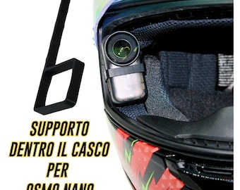 Supporto Interno Casco Compatibile POV Action Cam Osmo Nano Auto Moto Riprese in Soggettiva Ultra leggero