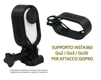 Adattatore Supporto Artigianale per Insta360 Go2 Go3 / Go3S Compatibile GoPro Leggero e Resistente per Montaggio Casco, Bici, Moto Sport