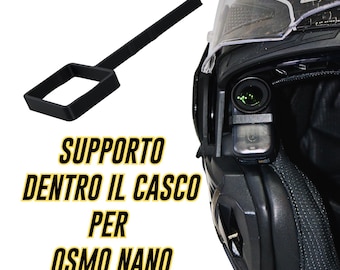 Supporto Interno Centrale Casco Compatibile POV Action Cam Osmo Nano Auto Moto Riprese in Soggettiva Ultra leggero Viaggi e Pista