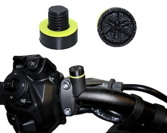 2x Viti copriforo per coprire il foro degli specchietti per moto Yamaha MT-09 Tracer 2021-2024 con rondelle fluo stampa 3D PLA design