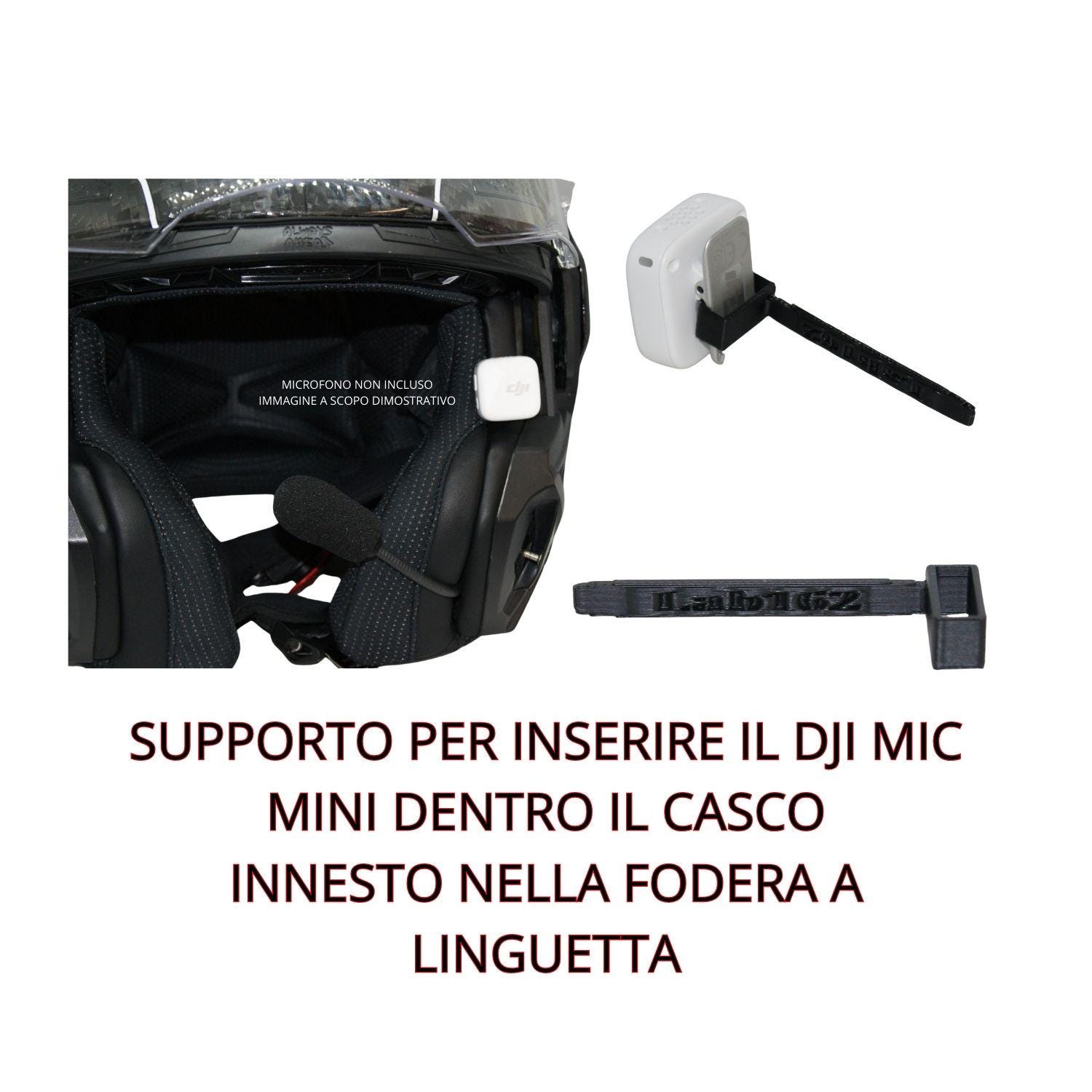 Dji Mic Mini Microphone Holder Insert Inside Helmet Motorcycle Car