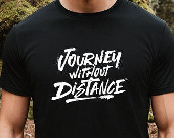 Resa utan avstånd Unisex svart t-shirt