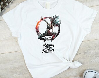Resa utan avstånd Cyberpunk Yogini vit t-shirt
