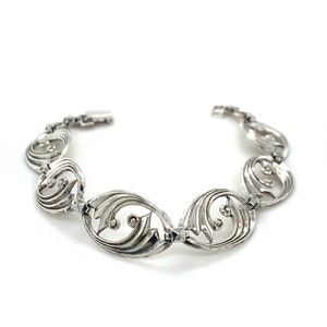 Vintage Sterling Silver Art Deco Style Link Bracelet
