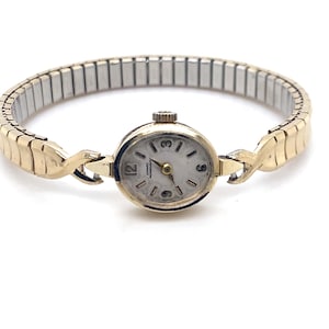 Vintage Yellow Gold Filled Lady&#39;s Dainty Girard Perregaux Mechanical Wrist Watch