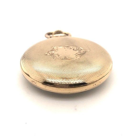 Antique Yellow Gold Elgin Open Face Pocket Watch - image 4