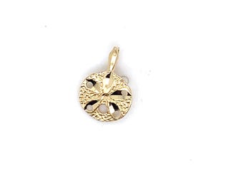 Vintage Gold Pendant Tiny Sand Dollar