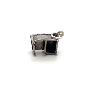 Vintage Sterling Charm Tiny Desk with Movable Typewriter for Bracelet or Necklace