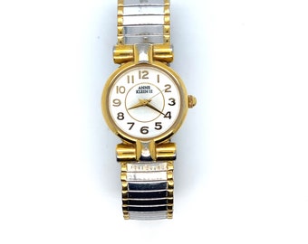 Vintage Lady's  Anne Klein Two Tone Wristwatch with Stretch Band