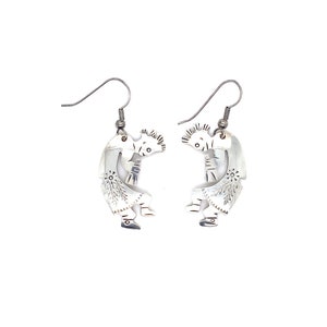 Vintage Kokopelli Sterling Silver Dangle Earrings