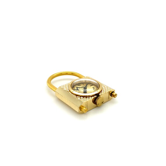 Vintage Gold Toned Navarre Lock Small Mechanical Pocket Watch Vintage Gold Toned Navarre Lock Small Mechanical Pocket  main image 4