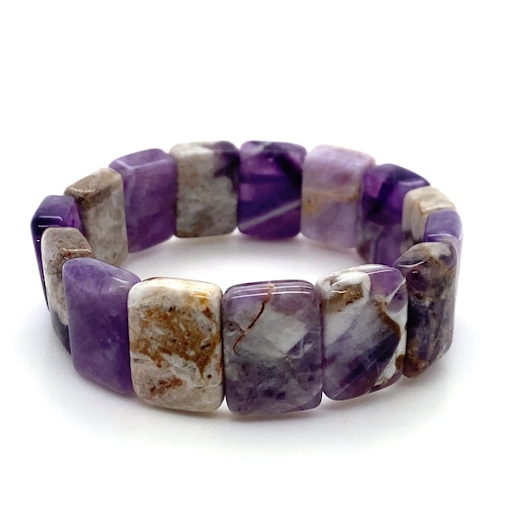 Vintage Bead Bracelet with Rectangular Shaped Che… - image 1