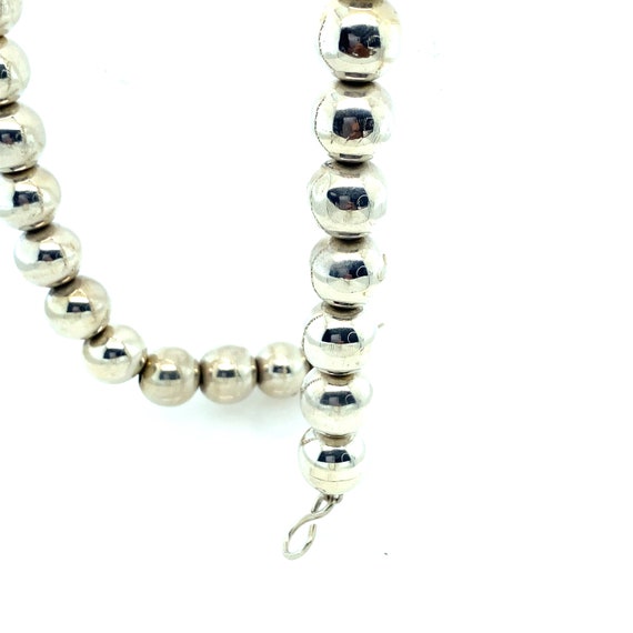 Vintage Sterling Silver Bead Necklace - image 8