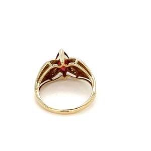 Vintage yellow Gold and Marquise Cut Garnet and Diamond Ring image 6