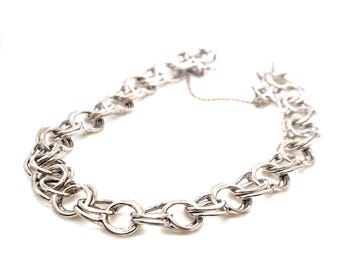 Vintage Sterling Charm Bracelet with Safety Chain