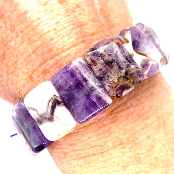 Vintage Bead Bracelet with Rectangular Shaped Che… - image 2