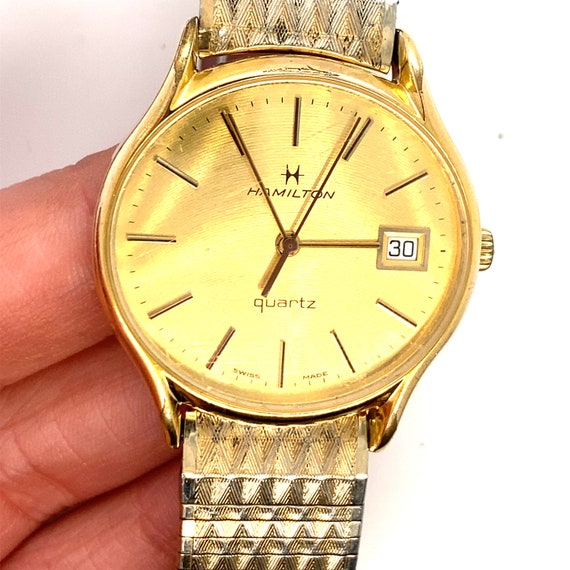 Vintage Mens Gold Toned Hamilton Wristwatch Etsy