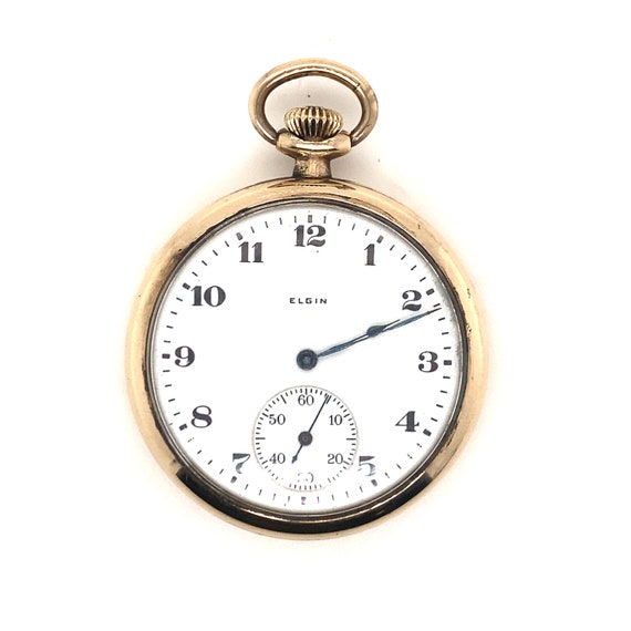 Antique Yellow Gold Elgin Open Face Pocket Watch