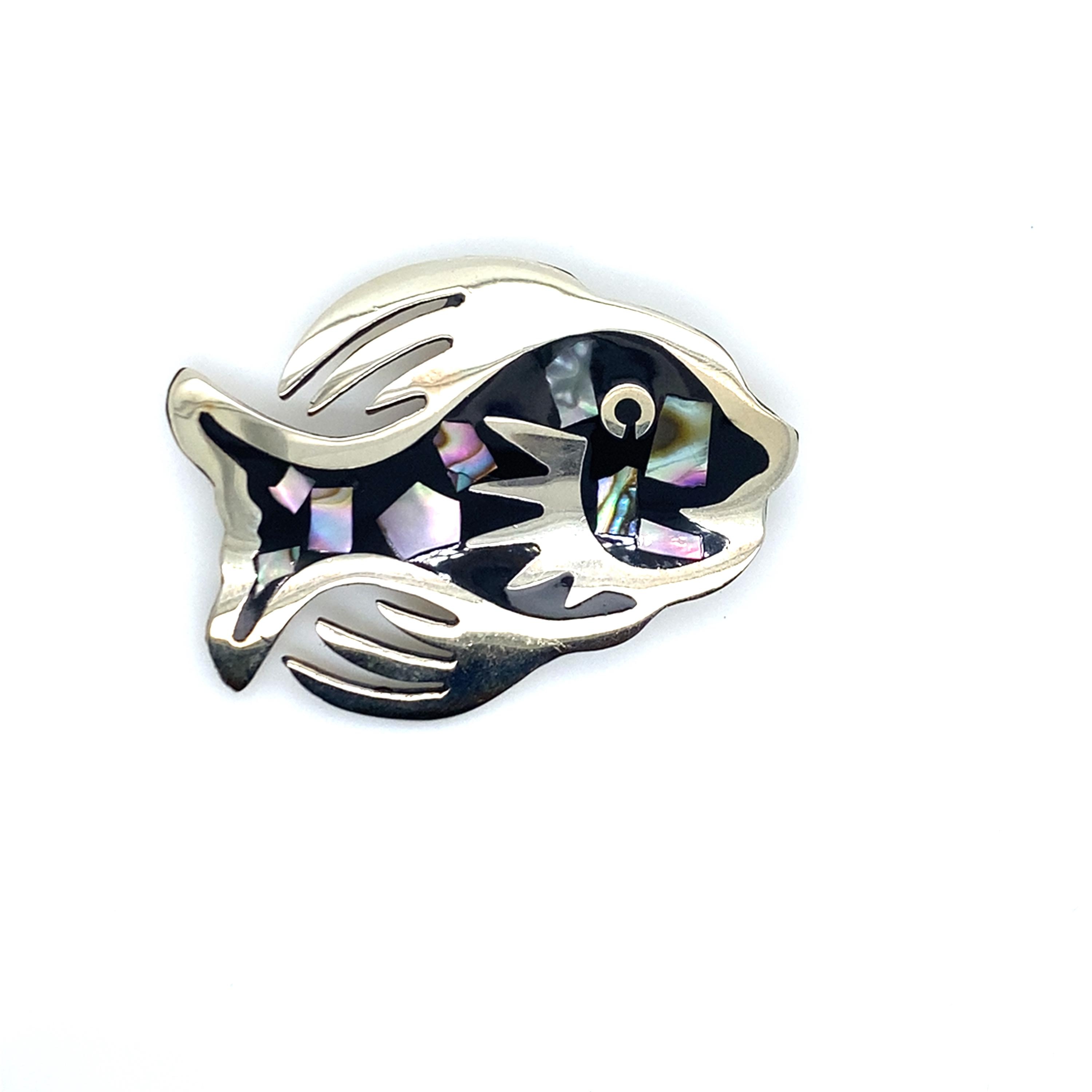 Vintage Alpaca Mexico Silver Abalone Brooch - Etsy