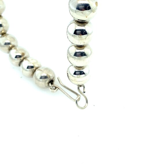 Vintage Sterling Silver Bead Necklace - image 7