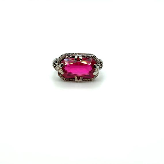 Antique Gold and Ruby Statement Ring with Filigre… - image 10