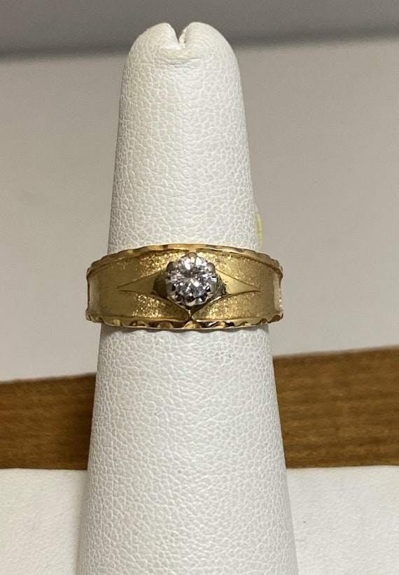 Vintage Yellow Gold Diamond Engagement Ring With Matching | Etsy