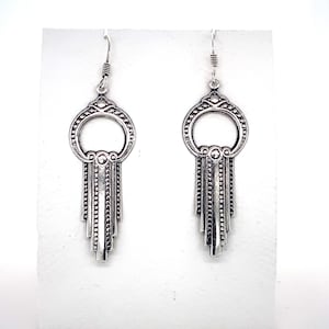 Vintage Sterling Silver Art Deco Drop Earrings