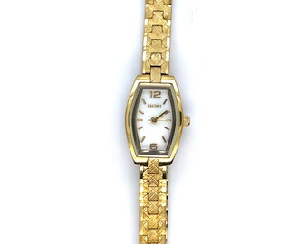 Lady's Vintage Gold Toned Elgin Wrist Watch with Mother of Pearl Dial