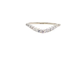 Vintage Gold Ring Guard/Band with Diamonds Size 8 1/2