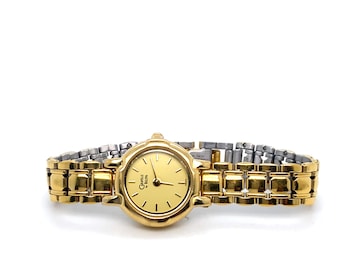 Vintage Gold Women's Wrist Watch Caravelle with Metal Band