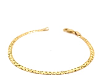 Vintage Gold Bracelet Double Sided Flat Bismark Style