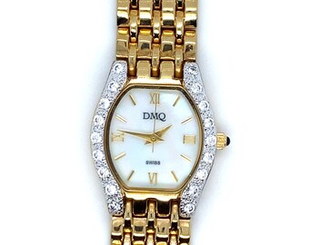 Lady's Vintage DMQ Gold Toned Dressy Wrist Watch