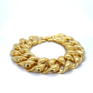 Vintage Trifari Wide Gold Linked Bracelet