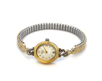 Vintage Yellow Toned Lady's Dainty Caravelle Wrist Watch