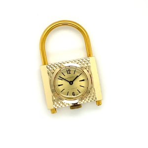 Vintage Gold Toned Navarre Lock Small  Mechanical Pocket Watch