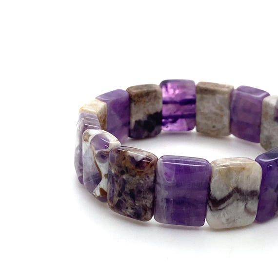 Vintage Bead Bracelet with Rectangular Shaped Che… - image 7