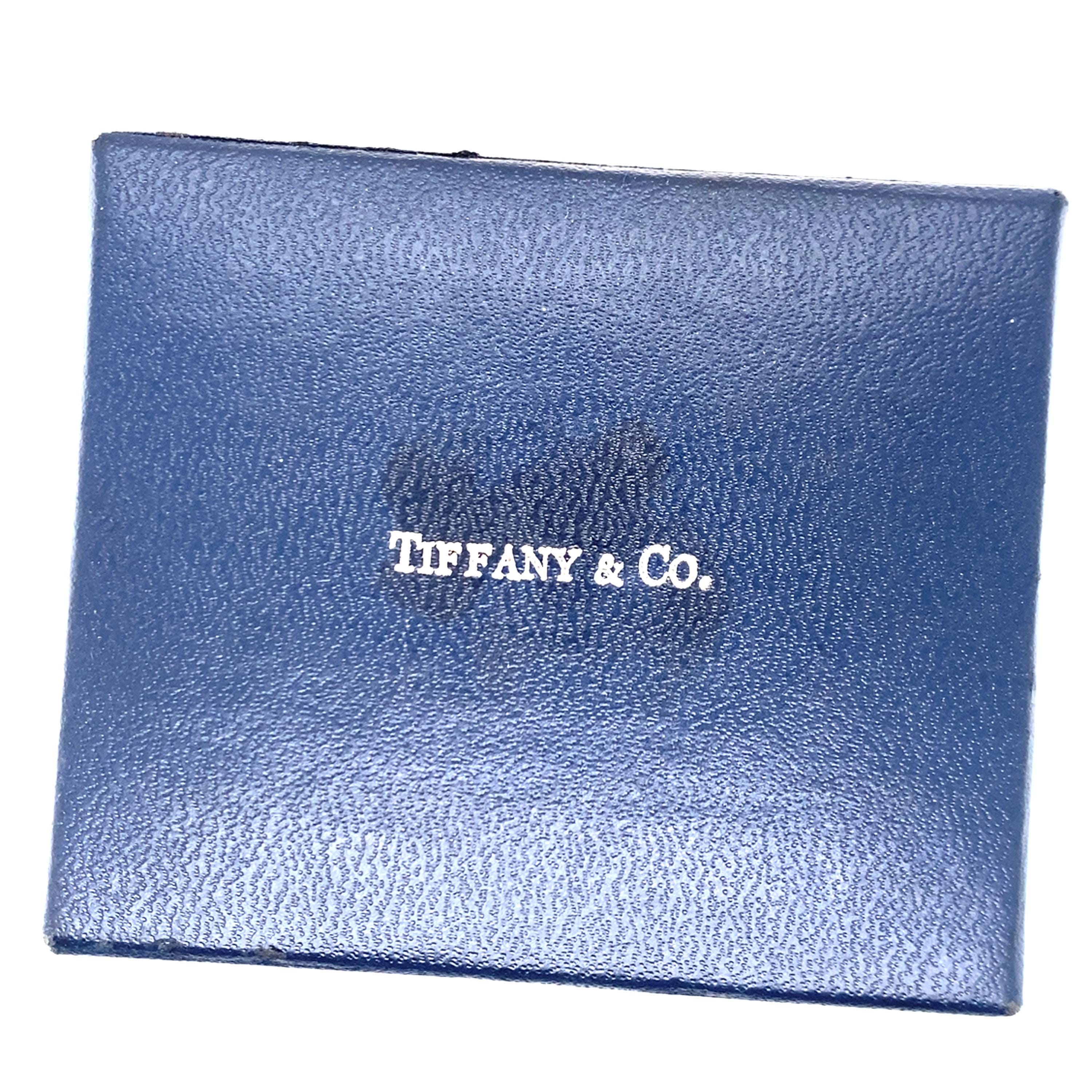 Antique Tiffany and Company Navy Blue and Silver Velvet and 