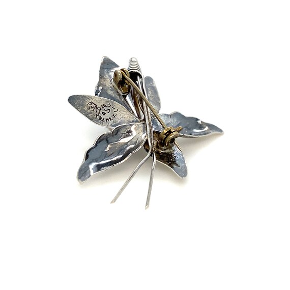 Vintage Taxco  Sterling Silver Tiger Lily Brooch - image 6