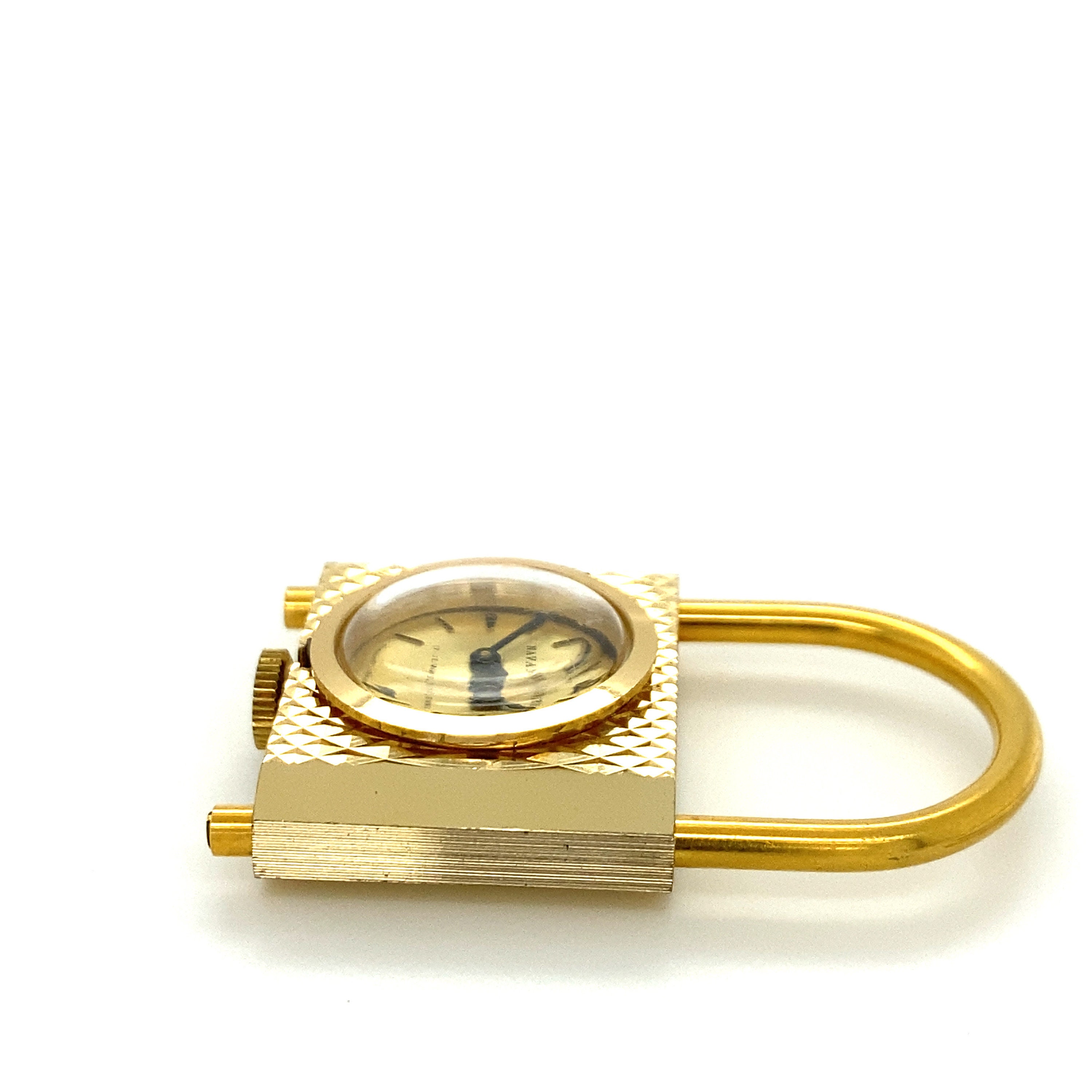 Vintage Gold Toned Navarre Lock Small Mechanical Pocket 